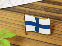 フィンランド国旗のミニピンバッジ