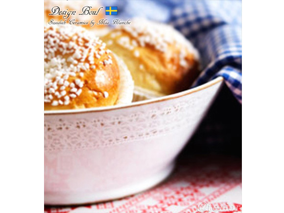 [７０％OFF 定価 20000円 在庫処分セール品] 北欧食器スウェーデンのハンドメイド陶器 デザインボウル　グランドマザーレースパターン 画像大1