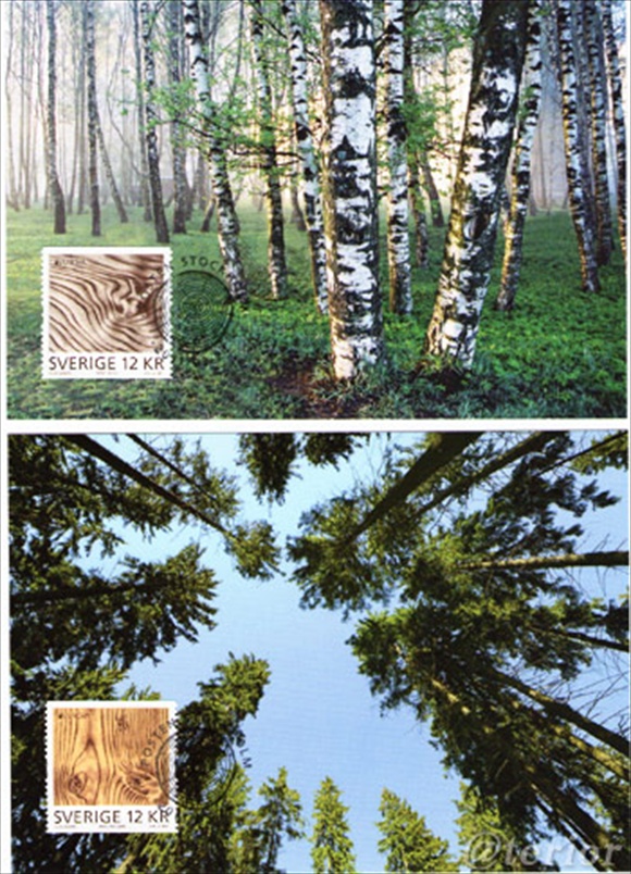 [４０％OFF 定価 945円 在庫処分セール品]北欧雑貨 スウェーデンコレクション記念切手付きハガキ Europa 2011 Forest Maximumcards 写真2