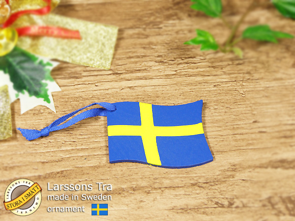Larssons Tra（ラッセントレー）北欧インテリア雑貨 オーナメント スウェーデン国旗 画像大1