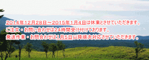 北欧雑貨アットテリアの年末年始休業２０１４