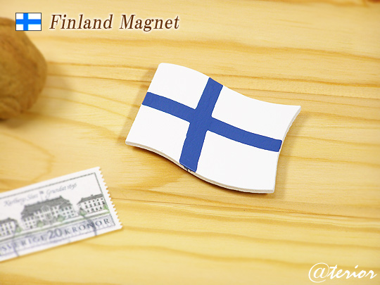 フィンランド国旗のマグネット 北欧雑貨のアットテリア フィンランド国旗のマグネット 北欧雑貨のアットテリア