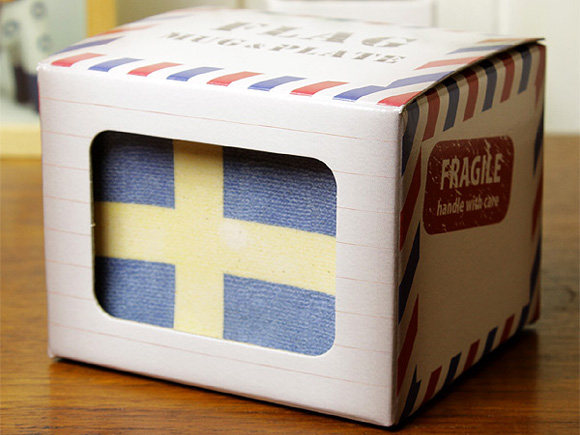 スウェーデン国旗 フラッグマグカップ＆プレートセット 写真5