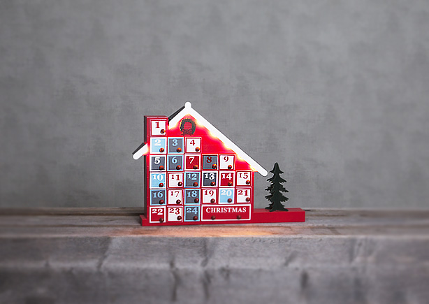 北欧ノルディックの木製アドベントカレンダーX'mas 乾電池式ライト 50％OFF 定価 11400円 アウトレットセール] 北欧スウェーデン