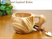 Puuhari プーハリ｜kuksa(ククサ) ｜２つ穴ハンドル トナカイの角のお守り付180ml