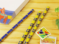 北欧スウェーデン文房具 スウェーデンフラッグ国旗柄 鉛筆3本セット