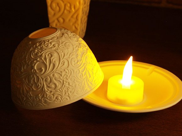 北欧クルビッツ 陶器製キャンドルドームライト(LEDティーライト電池付き) 画像大3