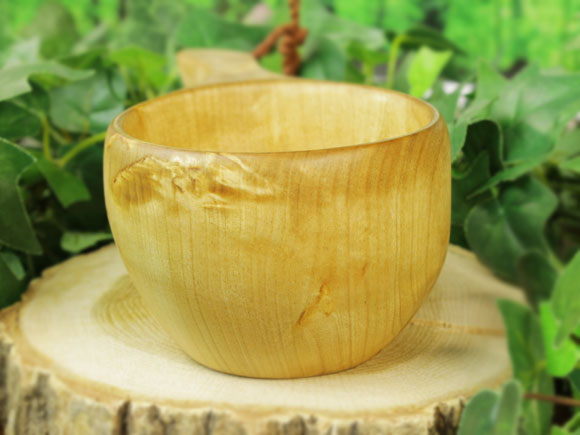 Wood Jewel ウッドジュエル｜ククサ(kuksa) ヴィサコイブ(visakoivu)カーリーバーチ クリフ-002｜2つ穴ハンドル 160cc 画像大3