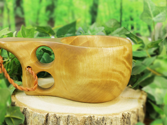 Wood Jewel ウッドジュエル｜ククサ(kuksa)-011｜2つ穴ハンドル 160cc 画像大2