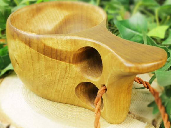 Wood Jewel ウッドジュエル｜ククサ(kuksa)-011｜2つ穴ハンドル 160cc 画像大4