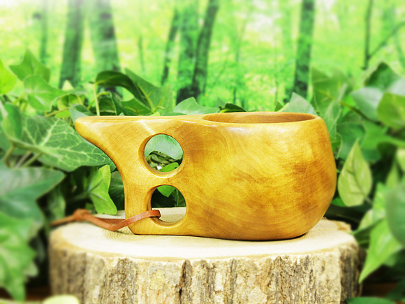 Wood Jewel ウッドジュエル｜ククサ(kuksa)-004｜2つ穴ハンドル 100cc 画像大2