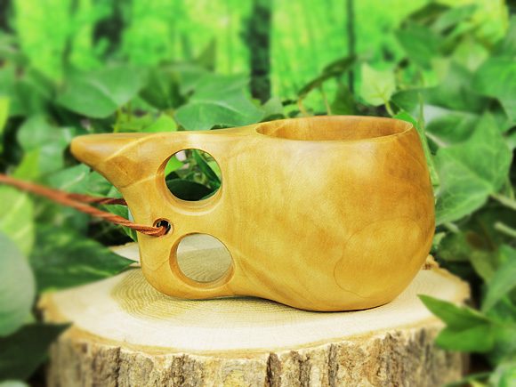 Wood Jewel ウッドジュエル｜ククサ(kuksa)-006｜2つ穴ハンドル 100cc 画像大2