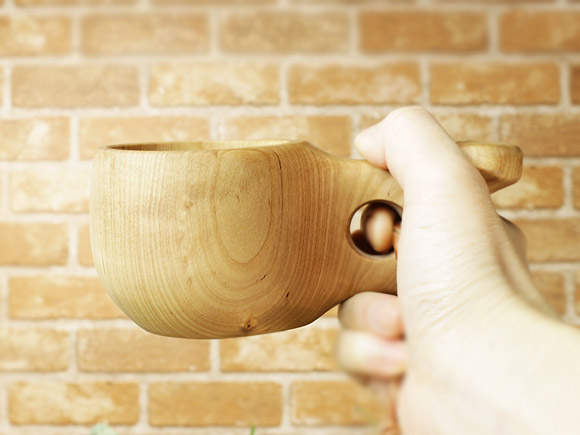 Pahkataide パッカタイデ｜ククサ(kuksa) ヴィサコイブ(visakoivu)カーリーバーチ-003｜1つ穴ハンドル 160cc 画像大7
