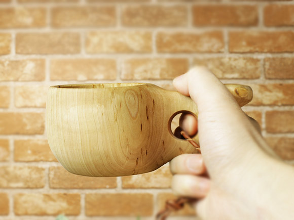 Pahkataide パッカタイデ｜ククサ(kuksa) ヴィサコイブ(visakoivu)カーリーバーチ-004｜1つ穴ハンドル 160cc 画像大7