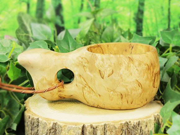 Pahkataide パッカタイデ｜ククサ(kuksa) ヴィサコイブ(visakoivu)カーリーバーチ-009｜1つ穴ハンドル 160cc 画像大2