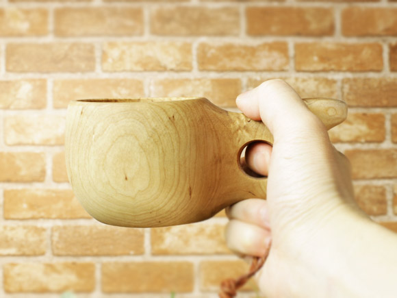 Pahkataide パッカタイデ｜ククサ(kuksa) ヴィサコイブ(visakoivu)カーリーバーチ-011｜1つ穴ハンドル 160cc 画像大7