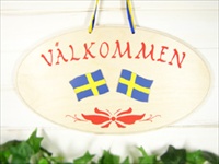 [５０％OFF 定価 3990円 アウトレットB級品] 北欧スウェーデン/ウェルカムサイン/ボード国旗