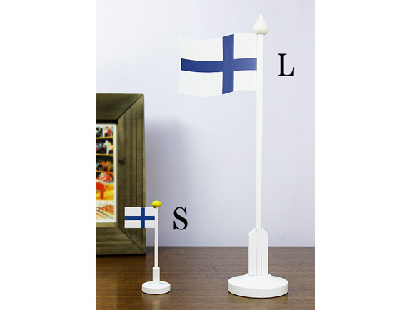 Larssons Tra（ラッセントレー）北欧インテリア雑貨 フィンランド国旗ウッドスタンド　Lサイズ 画像大3