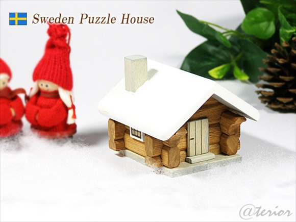 北欧スウェーデンハウス 木製ミニチュア トムテコテージ 画像大1