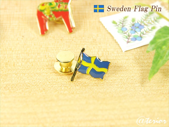スウェーデン国旗のミニピンバッジ 拡大写真