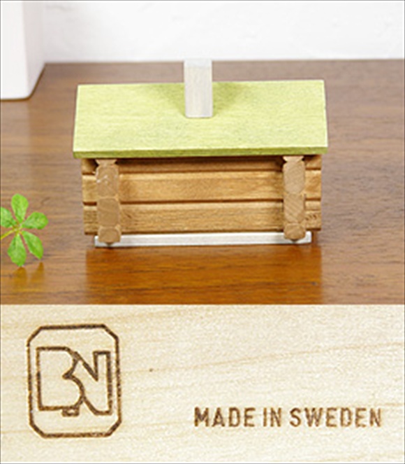 北欧スウェーデンハウス 木製ミニチュア コテージ Green 画像大5