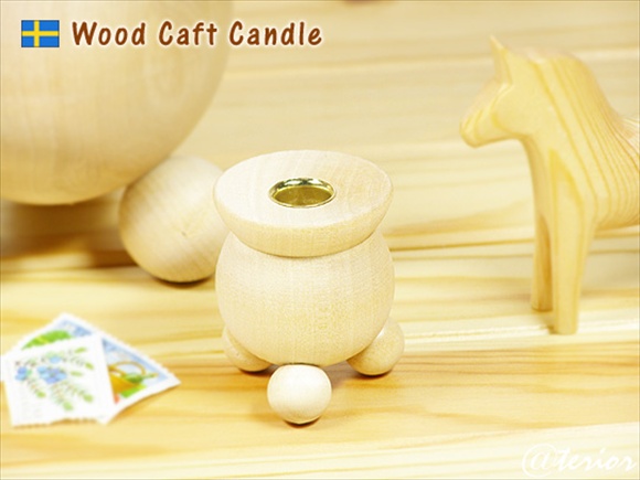 Larssons Tra（ラッセントレー）北欧インテリア雑貨 ナチュラルクラフト キャンドルホルダー ミニ 白木/無垢 拡大写真