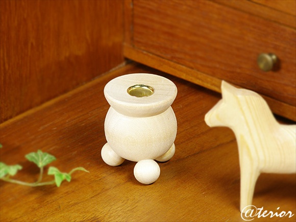 Larssons Tra（ラッセントレー）北欧インテリア雑貨 ナチュラルクラフト キャンドルホルダー ミニ 白木/無垢 写真2