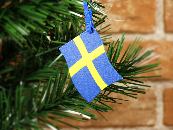 Larssons Tra（ラッセントレー）北欧インテリア雑貨 オーナメント スウェーデン国旗 画像大2