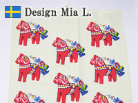 Design Mia L. ダーラナホース フラワーホース キッチンクロス/タオル