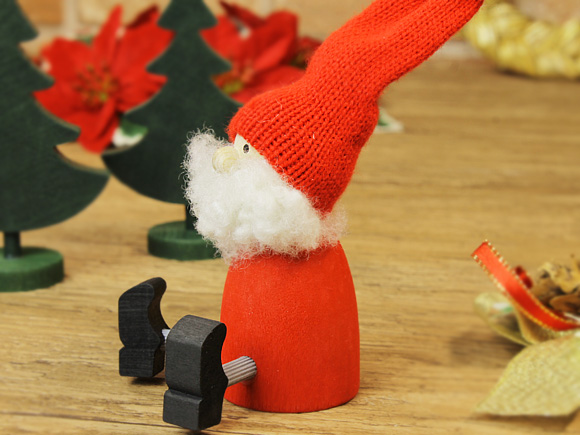 Larssons Tra（ラッセントレー）スウェーデン 木製トムテ お座り