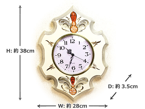 スウェーデンの壁掛け時計 北欧クルビッツ・クロック（Kurbits clock）ホワイト 写真4